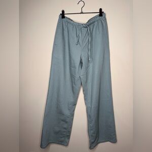 Vanilla Star Olive Green Wide Leg Pants Cotton Blend. Summer Beachy Tie Front. S